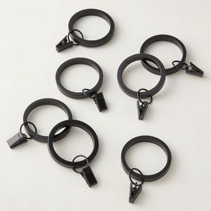 4 CB2 Clip Ring Sets of 7, black metal, 28 total